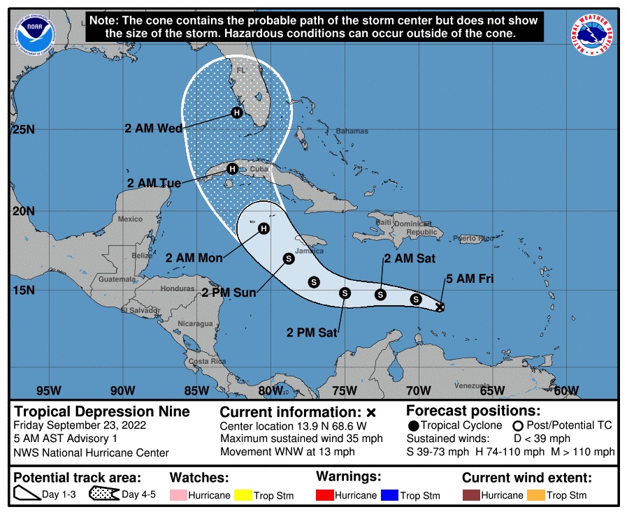 Tropical Depression Nine Hurricane conditions may impact the Disney ...