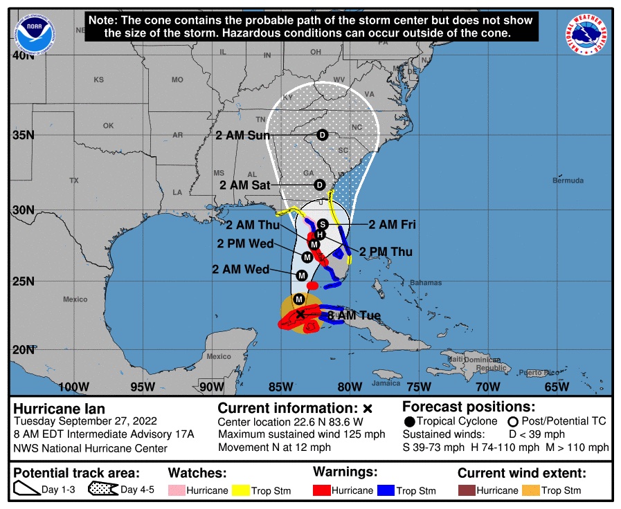 Latest computer models put Hurricane Ian track directly over Walt Disney World and Central Florida - wdwmagic.com