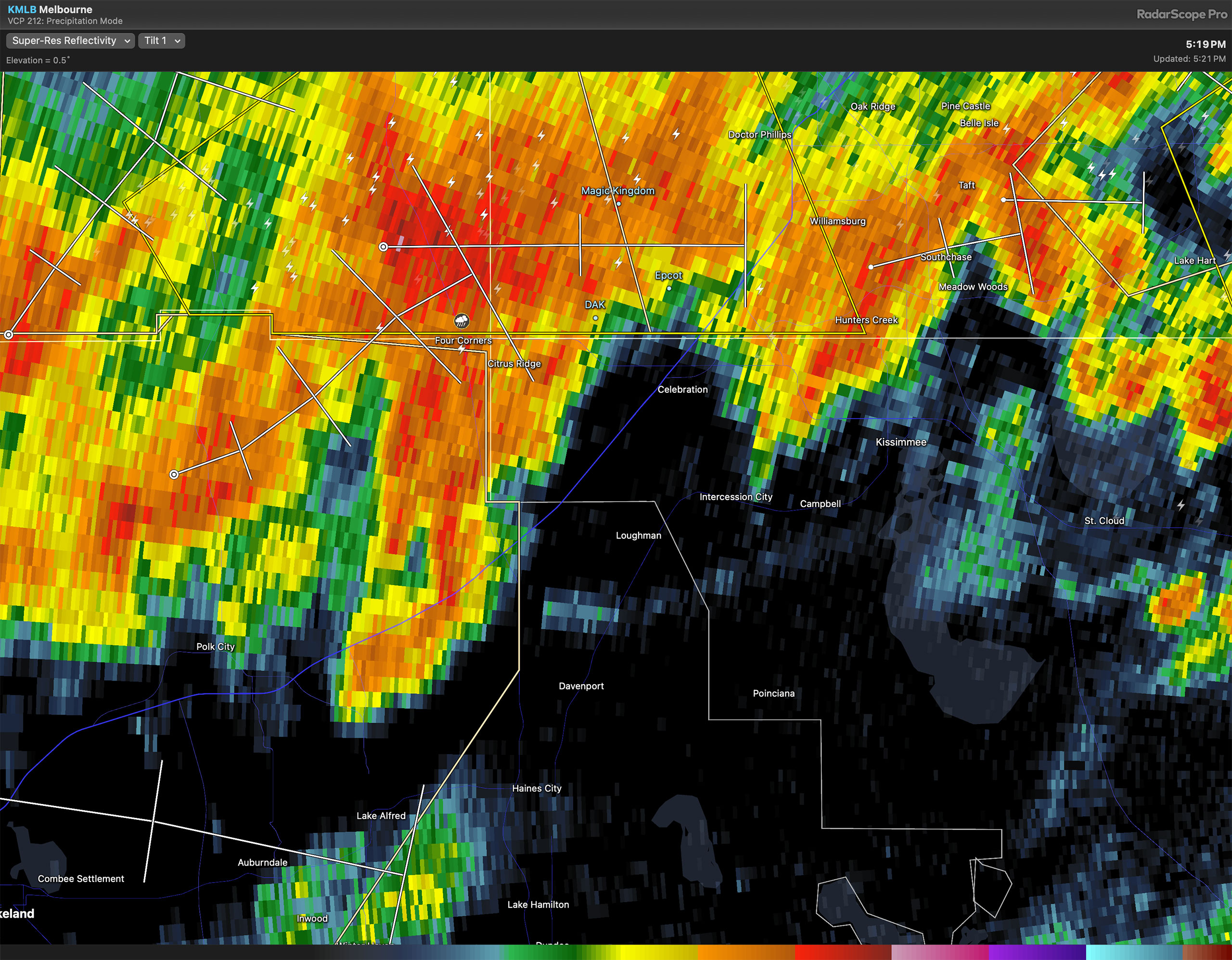Strong Storms Move Toward Walt Disney World With 60 MPH Wind Gusts