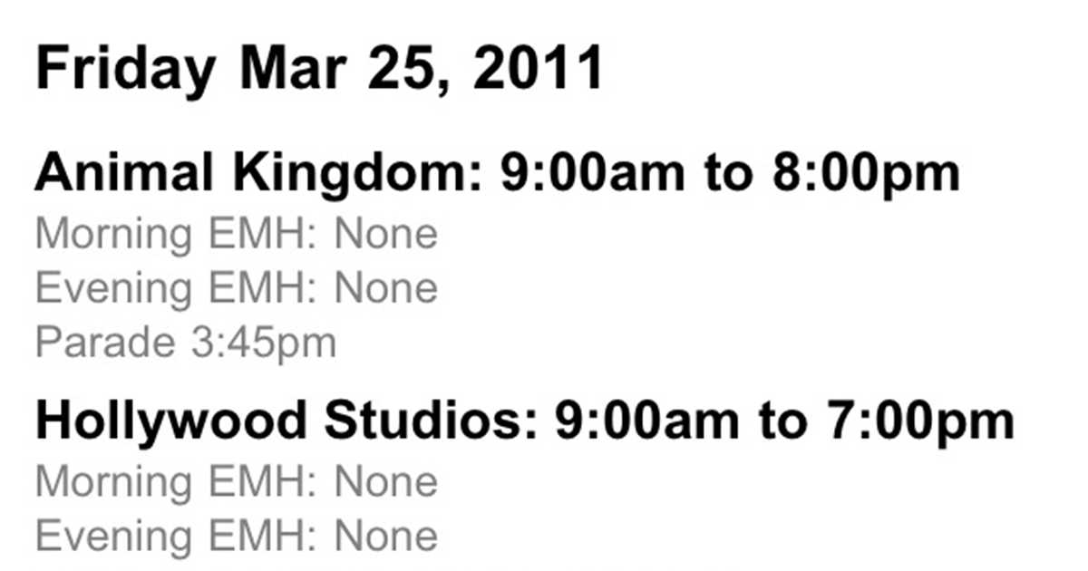 WDWMAGIC App screenshot new Calendar navigation