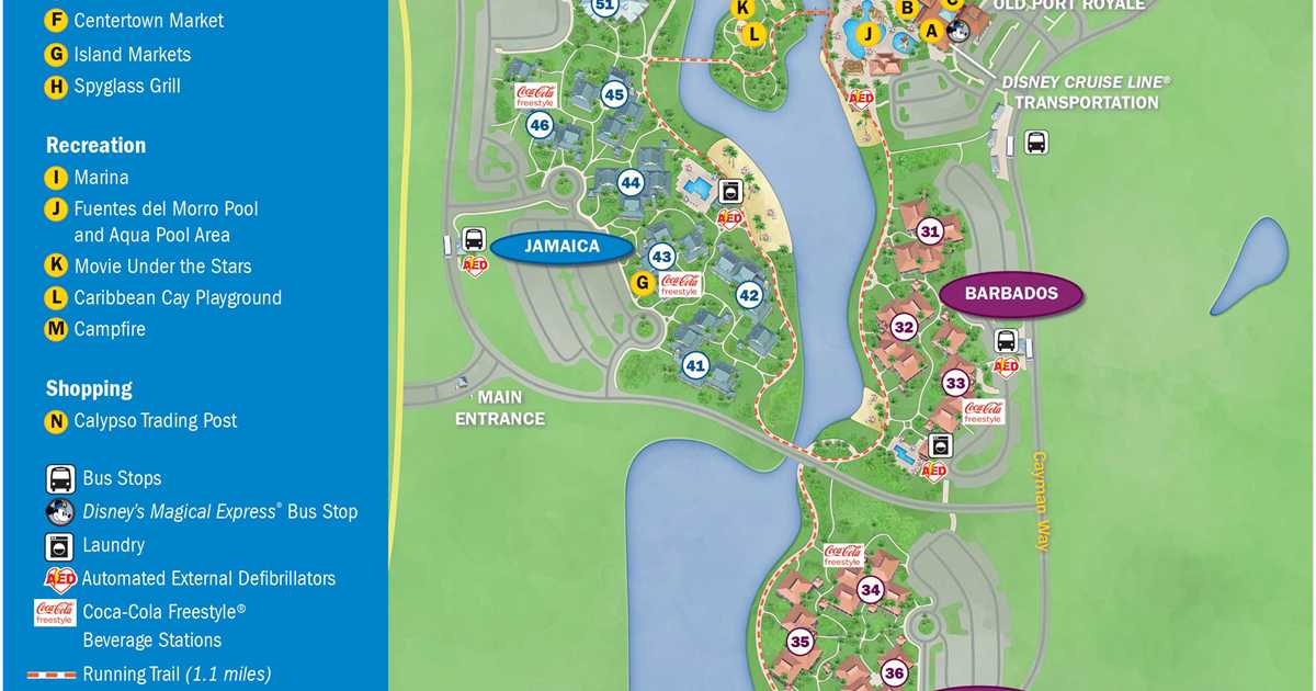 Updated Disney's Caribbean Beach Resort map - Photo 1 of 2
