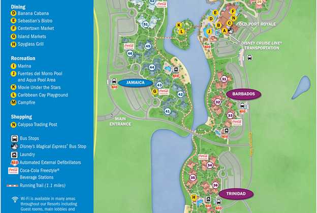 Photos New Guide Map For Disney S Caribbean Beach Resort