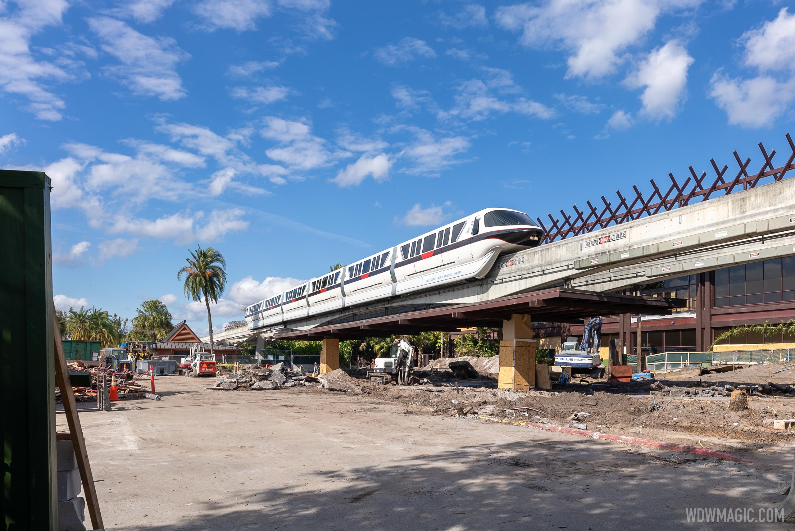 Monorail station demolished as work continues on the new entrance at Disney’s Polynesian Village Resort