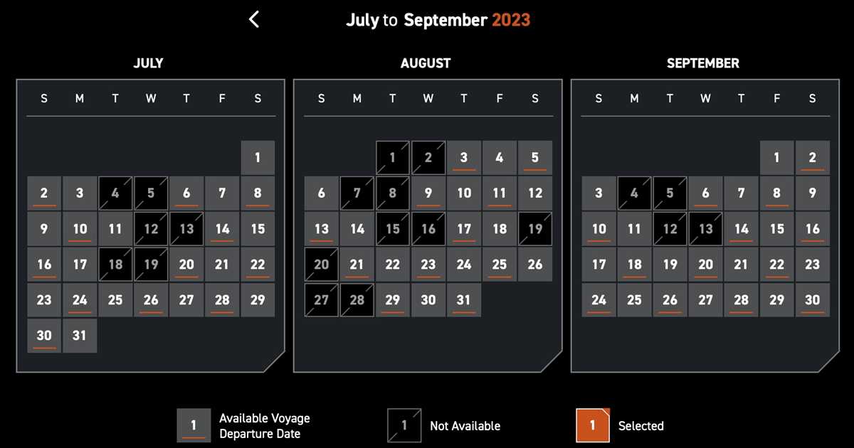Star Wars Galactic Starcruiser July through September 2023 availability