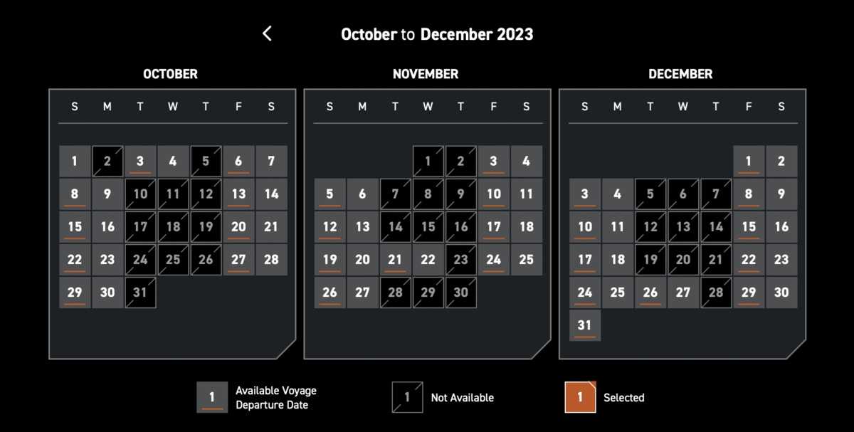 Star Wars Galactic Starcruiser October through December 2023