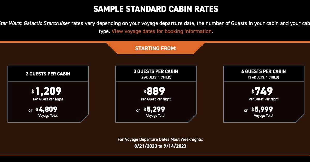 Star Wars Galactic Starcruiser August September 2023 availability